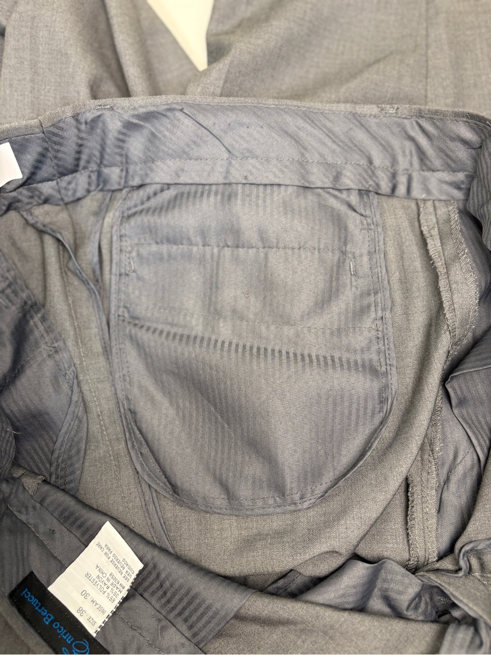 Men's Dress Pants — Dark Gray Tailored Flat Front - Picture 9 of 12